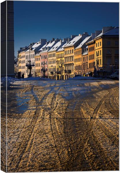 Warsaw City On Winter Morning Canvas Print by Artur Bogacki