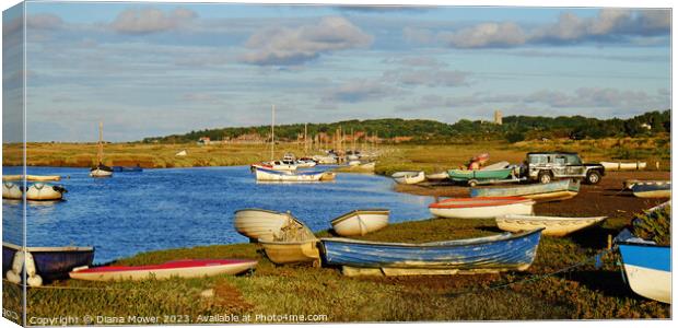 Blakeney Habour Evening Canvas Print by Diana Mower