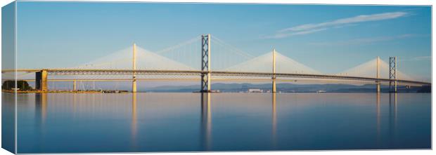 The Forth Road Bridge and Queensferry Crossing  Canvas Print by Anthony McGeever