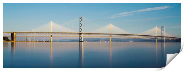 The Forth Road Bridge and Queensferry Crossing  Print by Anthony McGeever