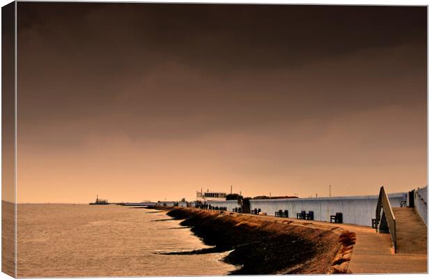 Serene Canvey Island Coastal Vista Canvas Print by Andy Evans Photos