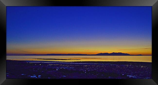Prestwick beach well after sunset Framed Print by Allan Durward Photography