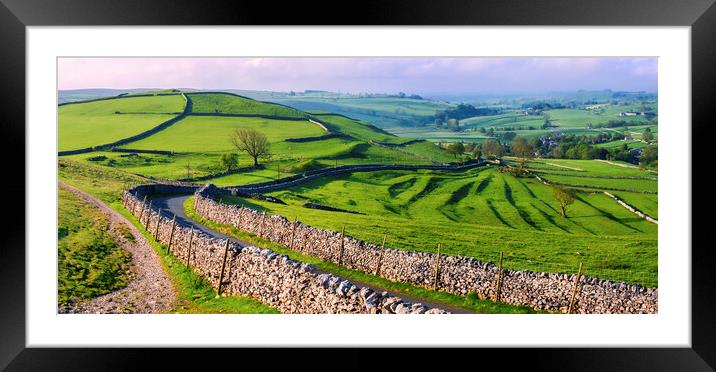 Road to Malham Village, Yorkshire Dales Landscape Framed Mounted Print by Tim Hill