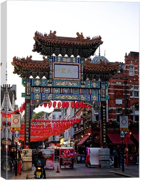 The entrance to China Town Canvas Print by Steve Painter