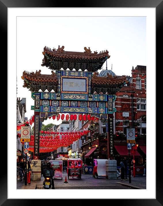 The entrance to China Town Framed Mounted Print by Steve Painter
