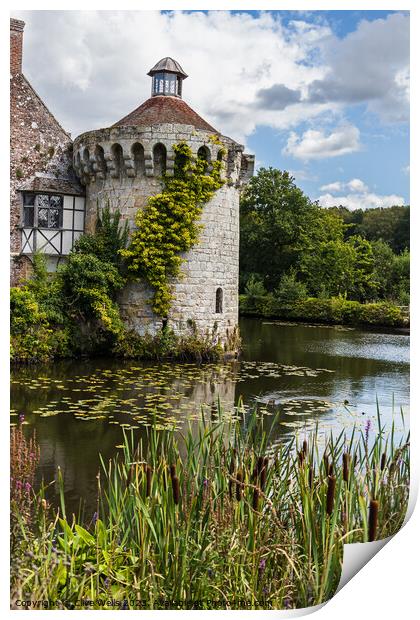 Round tower of Scotney Castle, Print by Clive Wells