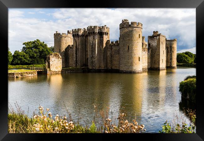 Bodiam Castle with moat Framed Print by Clive Wells