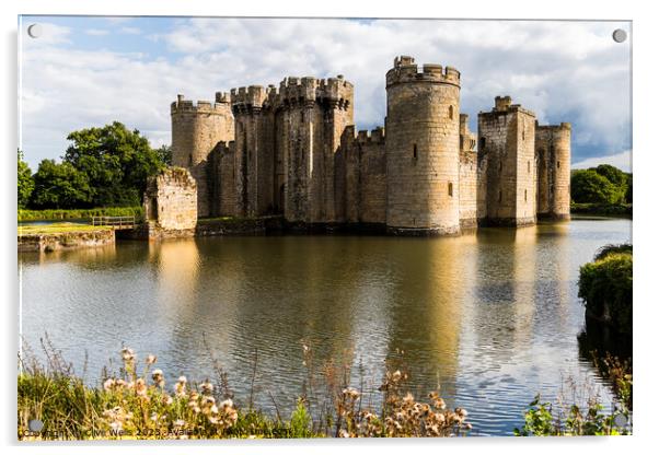Bodiam Castle with moat Acrylic by Clive Wells