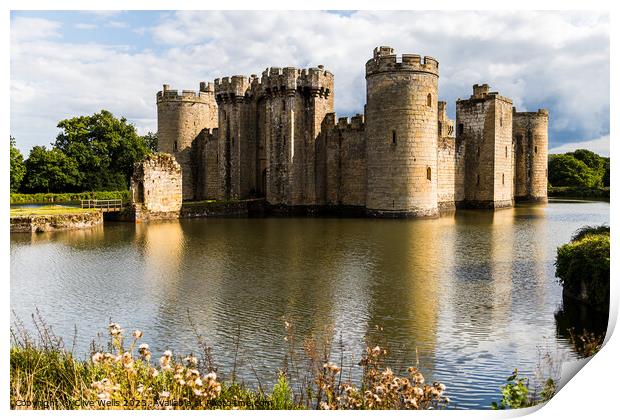 Bodiam Castle with moat Print by Clive Wells