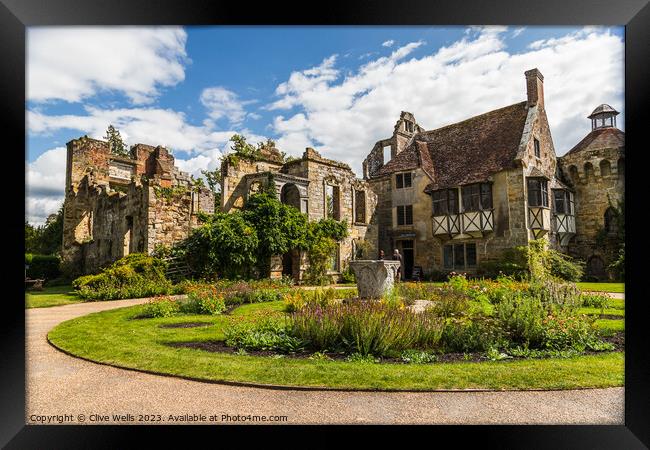 Ruins at Scotney Castle Framed Print by Clive Wells