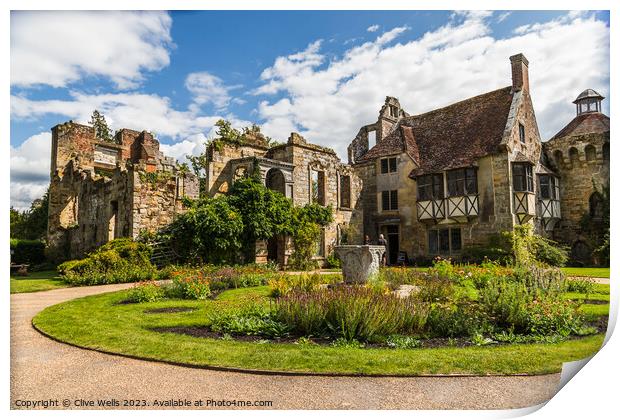 Ruins at Scotney Castle Print by Clive Wells