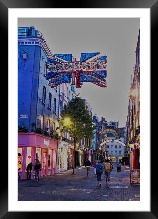 Colourful Carnaby Street Framed Mounted Print by Steve Painter