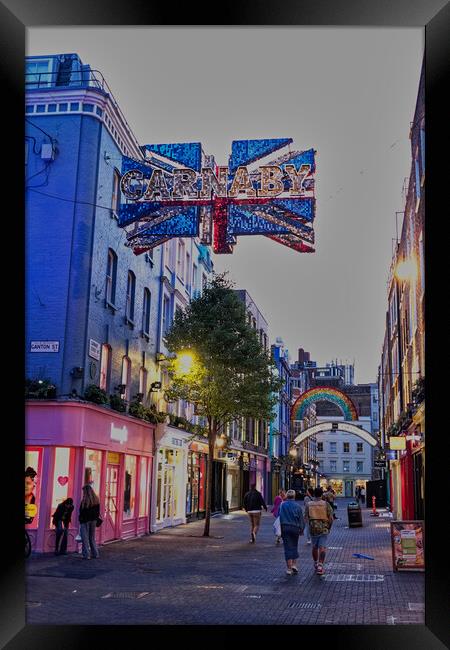 Colourful Carnaby Street Framed Print by Steve Painter