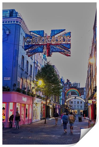 Colourful Carnaby Street Print by Steve Painter