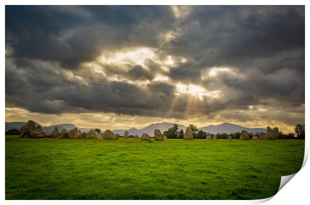 Castlerigg Stone Circle near Keswick Print by Steve Heap