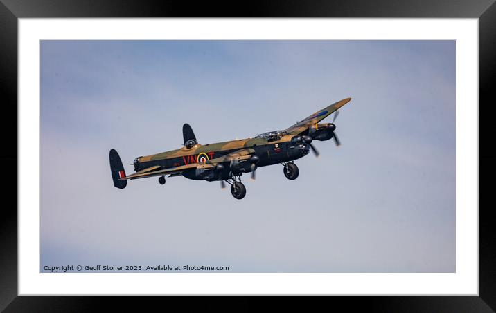 Avro Lancaster Framed Mounted Print by Geoff Stoner