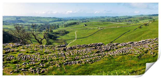 Top of Malham Cove: Yorkshire Dales Panorama Print by Tim Hill