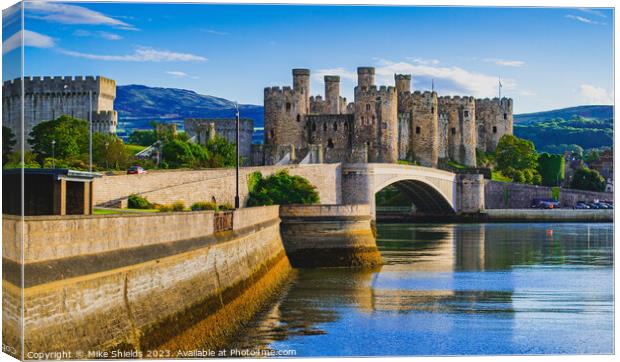 Conwy Castle Canvas Print by Mike Shields