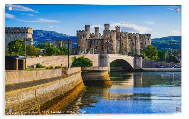 Conwy Castle Acrylic by Mike Shields