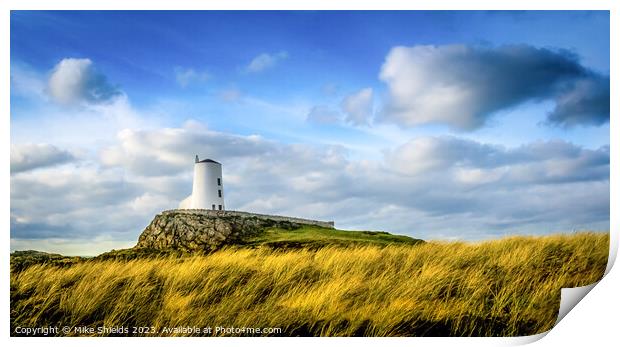 Twr Mawr Lighthouse: A Coastal Beacon Print by Mike Shields