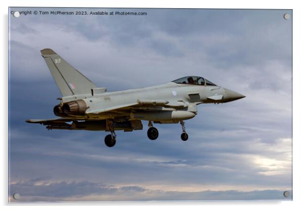 Eurofighter Typhoon FGR.4 in Flight Acrylic by Tom McPherson