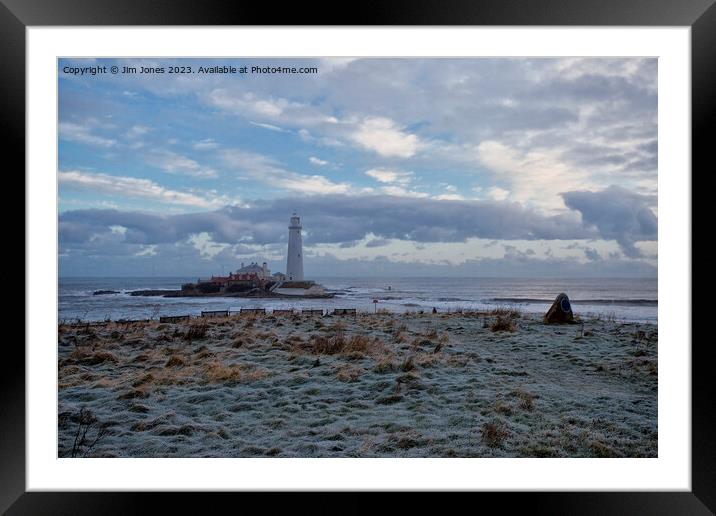 Winter at St Mary's Island Framed Mounted Print by Jim Jones