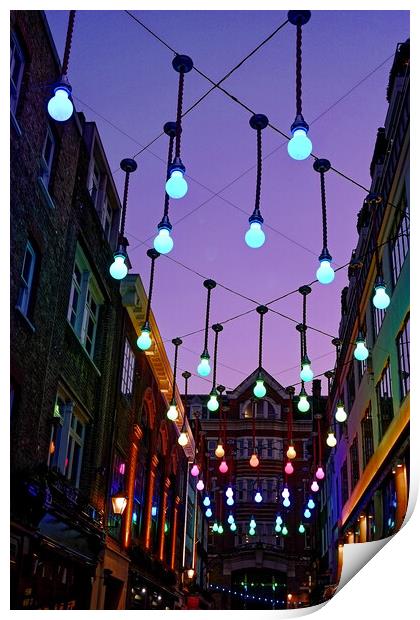 London night lights Print by Steve Painter