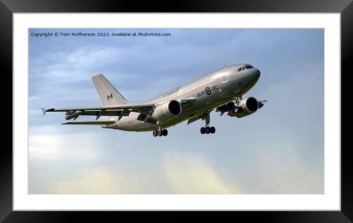 The Airbus CC-150 Polaris Touchdown at RAF Lossiem Framed Mounted Print by Tom McPherson