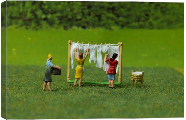 Laundry At The Farm Canvas Print by Steve Purnell