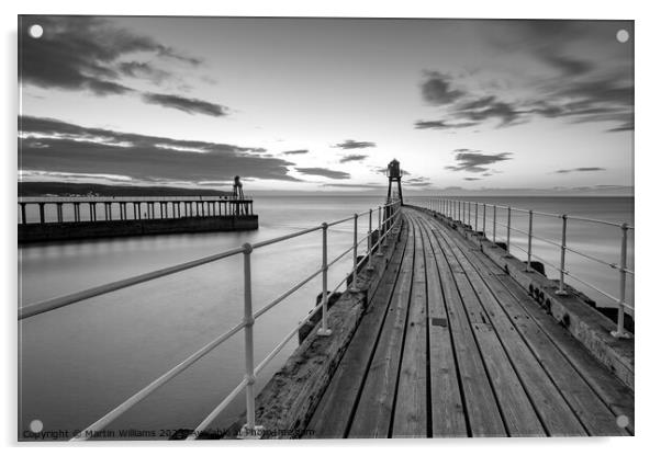 Sunset at Whitby east pier Acrylic by Martin Williams