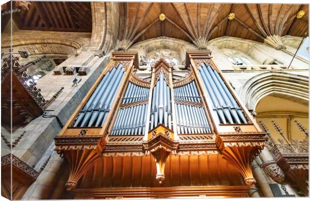 Selby Abbey Organ pipes Canvas Print by Glen Allen