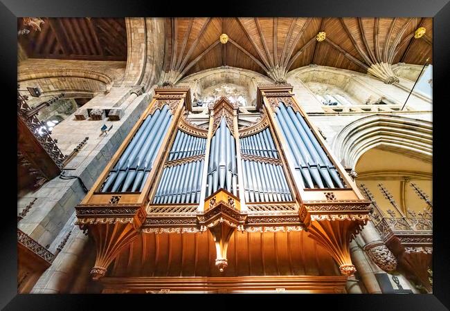 Selby Abbey Organ pipes Framed Print by Glen Allen