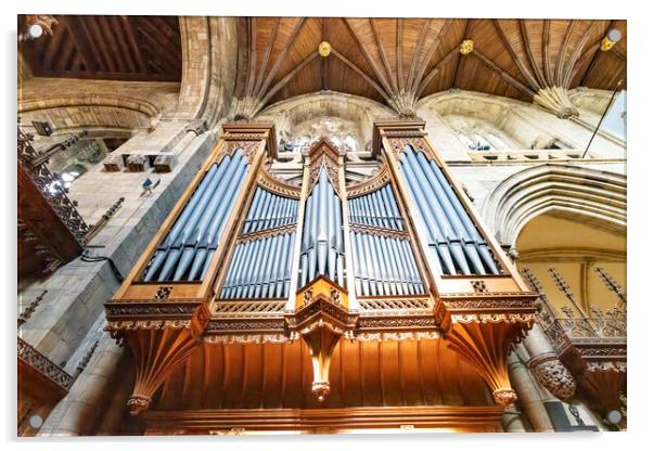 Selby Abbey Organ pipes Acrylic by Glen Allen