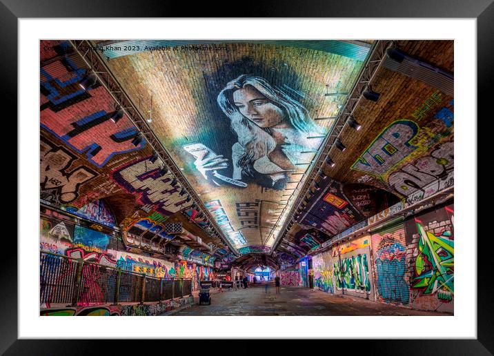Leake Street, Graffiti Tunnel, Wall Art - London UK Framed Mounted Print by Shafiq Khan