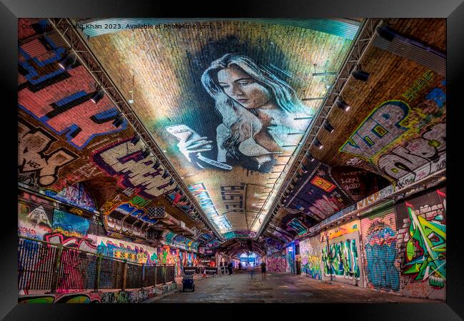 Leake Street, Graffiti Tunnel, Wall Art - London UK Framed Print by Shafiq Khan