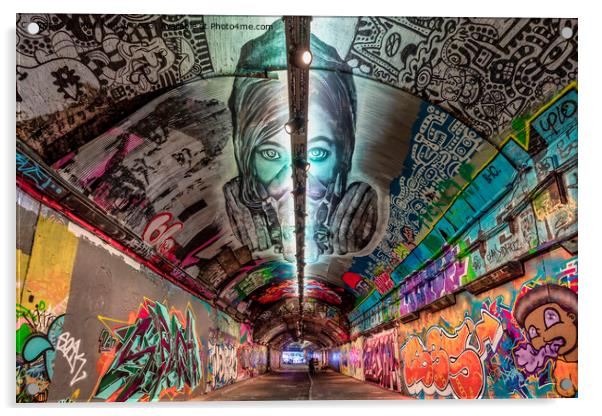 Leake Street, Graffiti Tunnel, Wall Art - London UK Acrylic by Shafiq Khan
