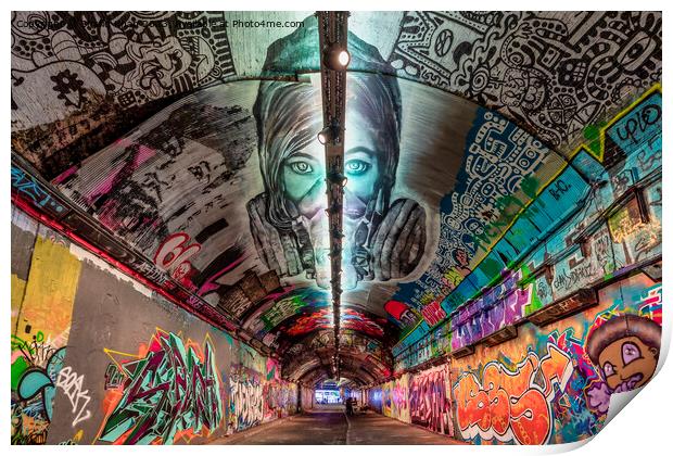 Leake Street, Graffiti Tunnel, Wall Art - London UK Print by Shafiq Khan