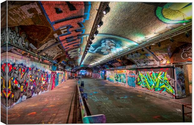 Leake Street, Graffiti Tunnel, Wall Art - London UK Canvas Print by Shafiq Khan