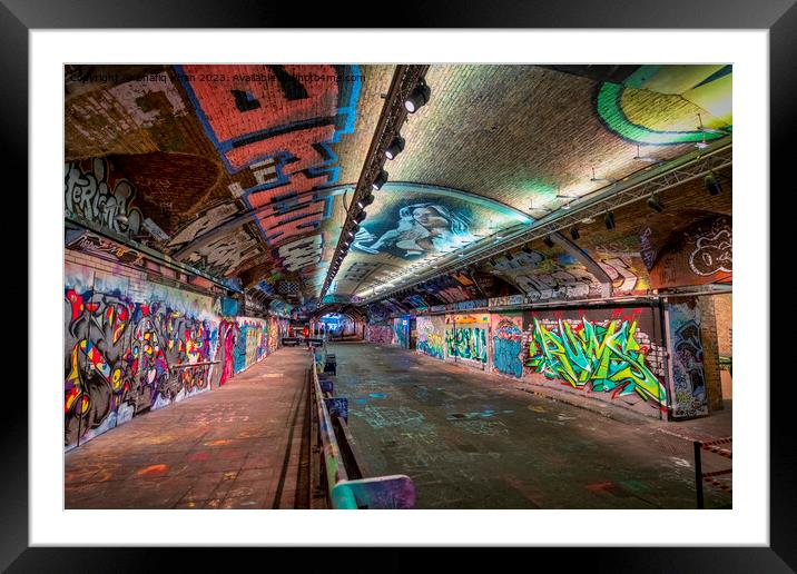 Leake Street, Graffiti Tunnel, Wall Art - London UK Framed Mounted Print by Shafiq Khan