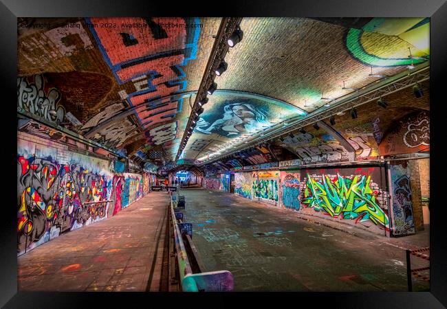 Leake Street, Graffiti Tunnel, Wall Art - London UK Framed Print by Shafiq Khan