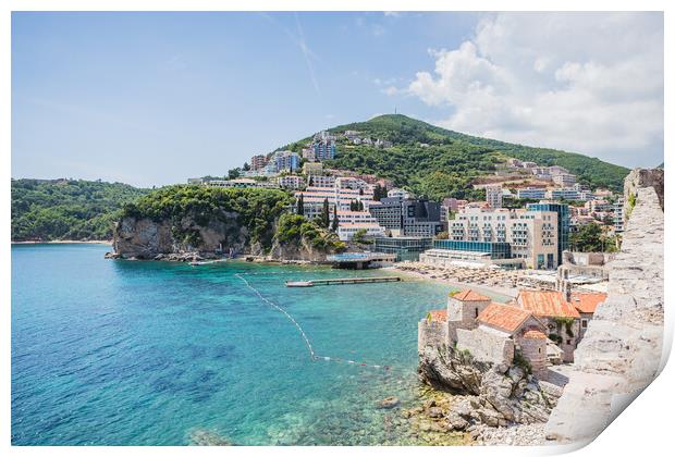 Budva Old Town and beaches Print by Jason Wells
