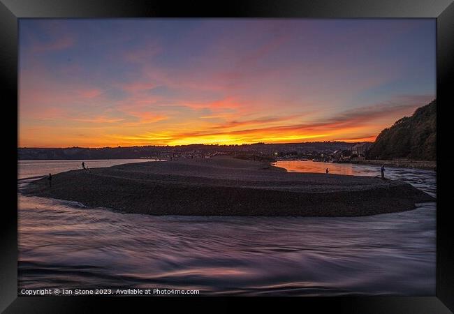 Dramatic sunset over Seaton Beach  Framed Print by Ian Stone