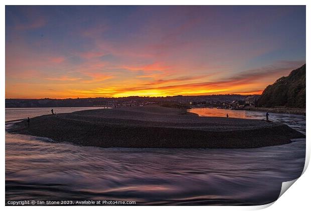 Dramatic sunset over Seaton Beach  Print by Ian Stone
