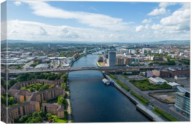 View Down The River Clyde Canvas Print by Apollo Aerial Photography