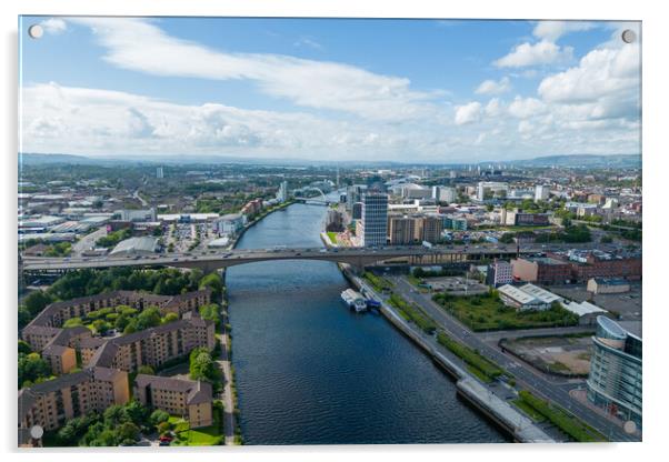 View Down The River Clyde Acrylic by Apollo Aerial Photography
