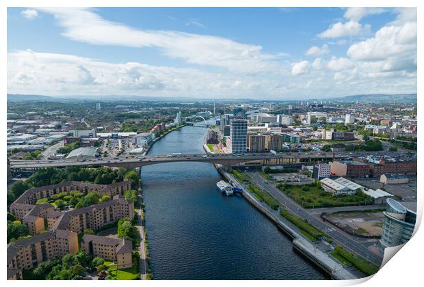 View Down The River Clyde Print by Apollo Aerial Photography