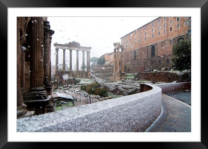 View of the roman forum Framed Mounted Print by Fabrizio Troiani