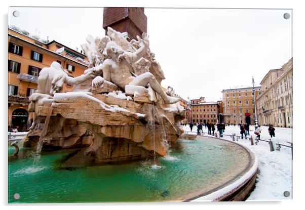 Fontana dei Quattro Fiumi Acrylic by Fabrizio Troiani