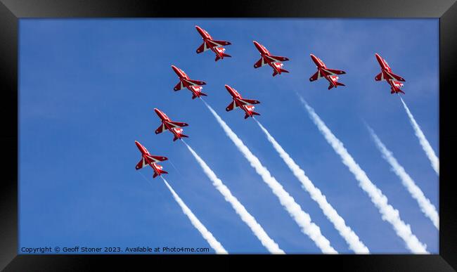 The Red Arrows Framed Print by Geoff Stoner