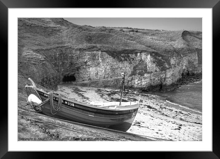 Flamborough North Landing  Framed Mounted Print by Alison Chambers